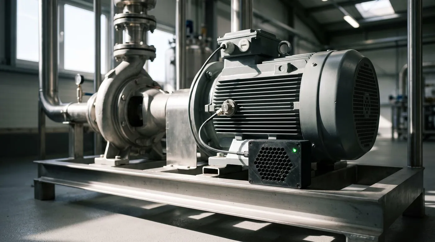 Konzeptdarstellung: Vibration Node an Pumpe und Motor